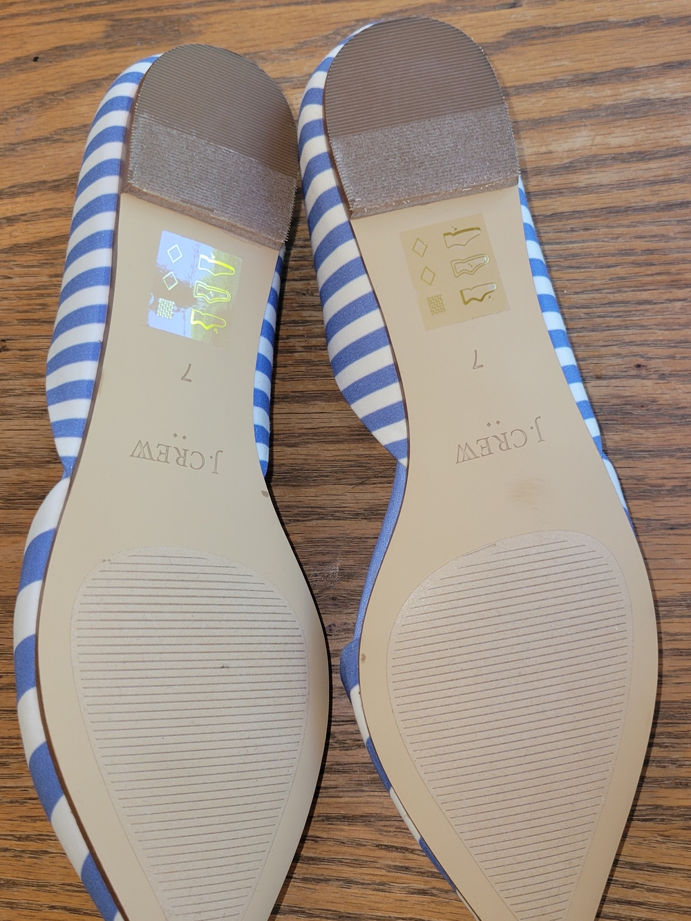 J Crew Zoe D’Orsay Flats Blue White Striped Pointed Toe Nautical Preppy 7 - Picture 4 of 4